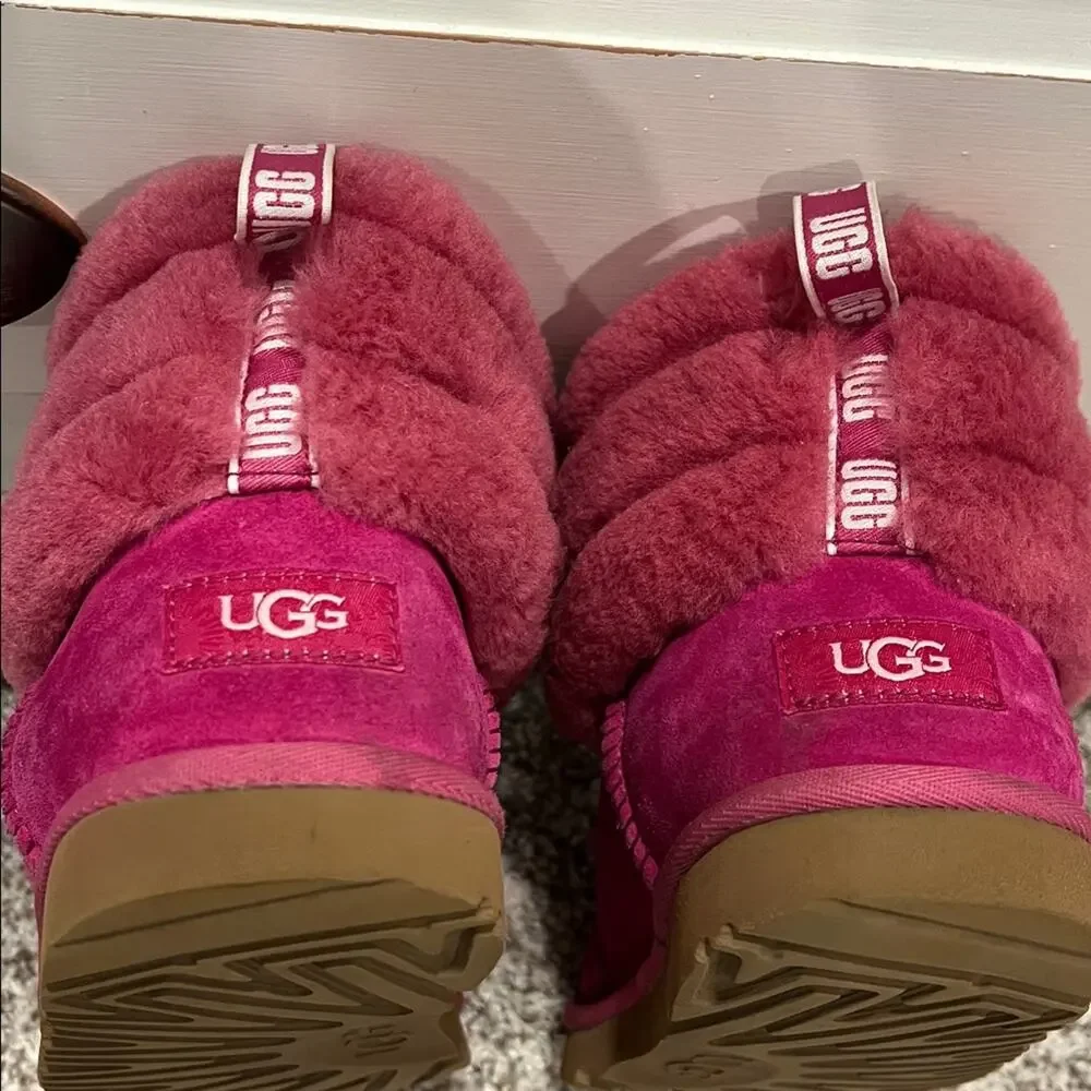 UGG Kid's Fluff Mini Quilted Boots in Fuchsia / Pink